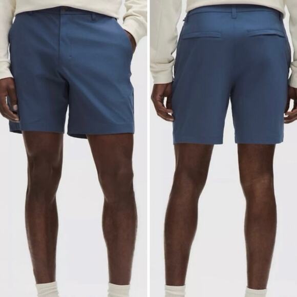 Lululemon ABC Classic-Fit Short 7" Warpstreme in Blue Twill - Picture 1 of 7